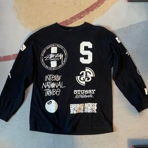 Stussy black print shirt M
